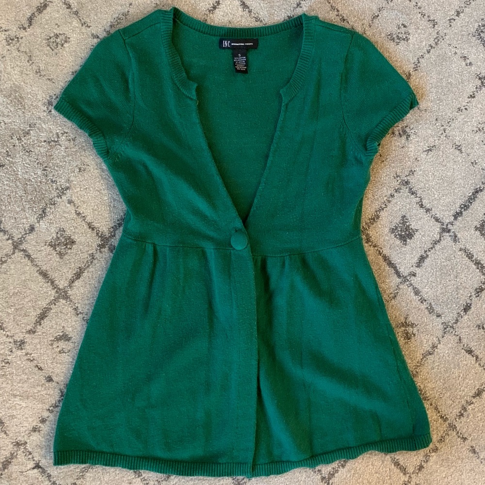INC Green Cardigan